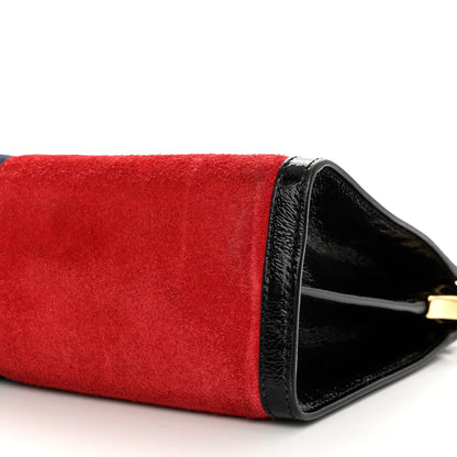 Gucci Suede Patent Web Medium Ophidia Chain Shoulder Bag Hibiscus Red Black 10 of 15
