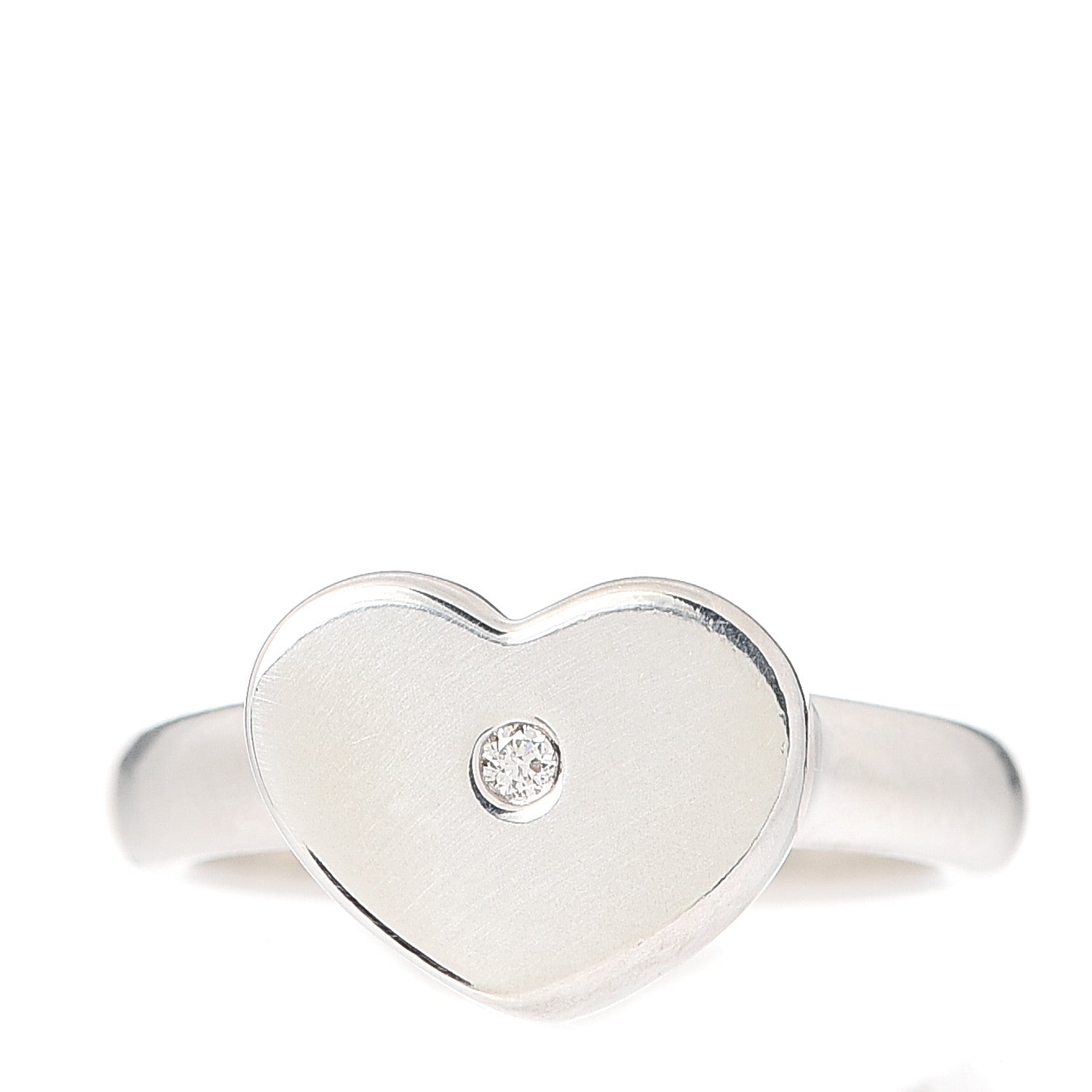 Tiffany Sterling Silver Paloma Picasso Modern Heart Diamond Ring 49 5 1 of 5