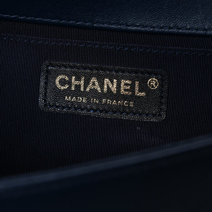 Chanel Lambskin Quilted Medium Boy Flap Dark Navy 6 of 10
