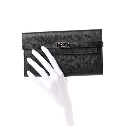 Hermes Epsom Kelly Longue Wallet Black 2 of 7