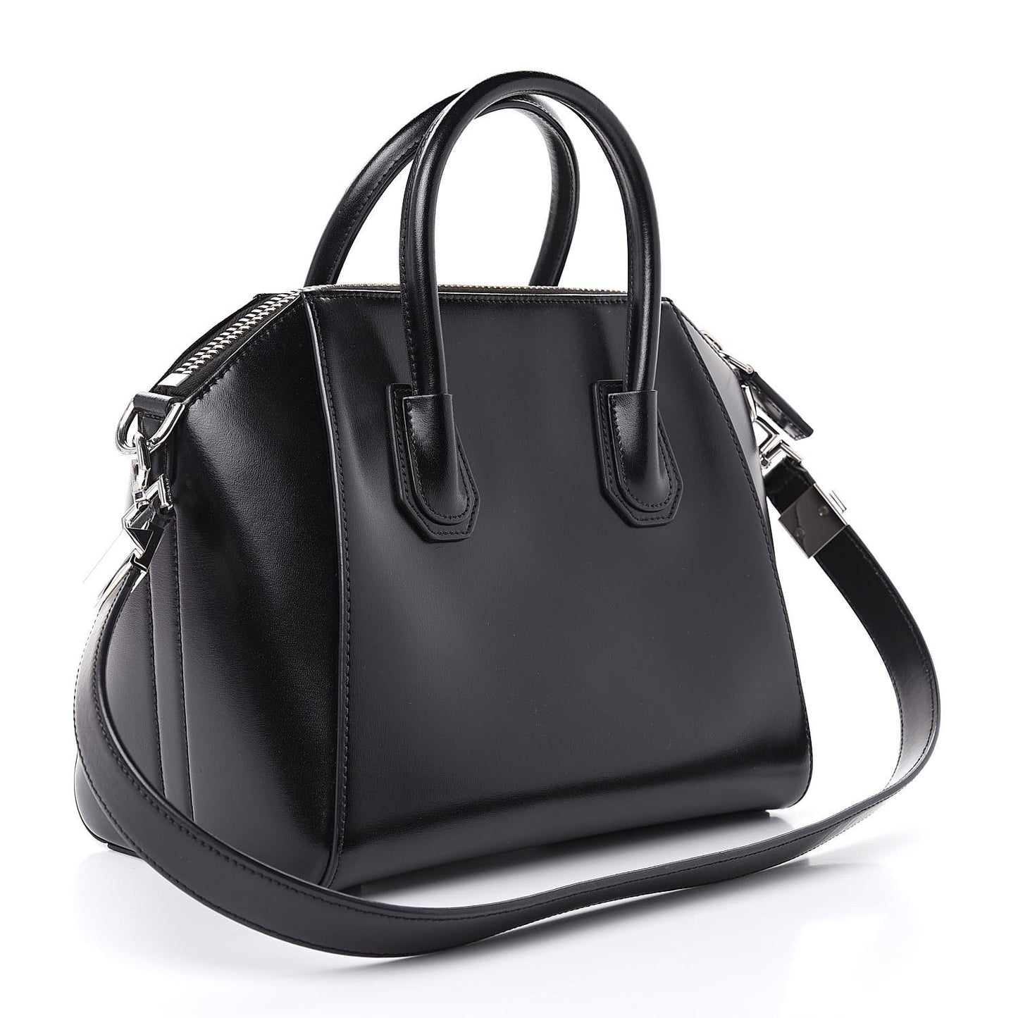 Shiny Lord Calfskin Small Antigona Black