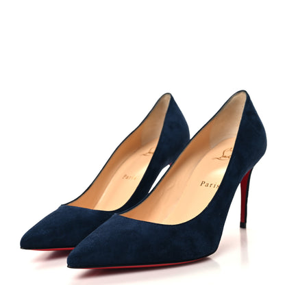 Christian Louboutin Veau Velours Pigalle Follies 85 Pumps 37.5 Navy 3 of 7