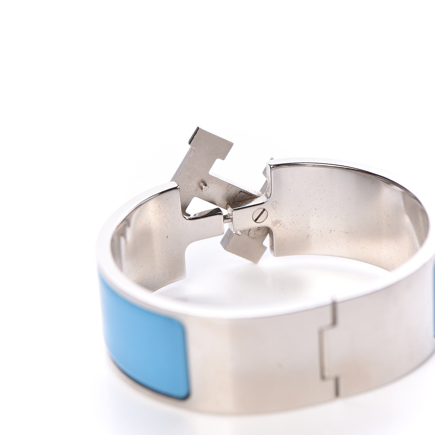 Hermes Enamel Wide Clic Clac H Bracelet PM Bleu Azure 5 of 6
