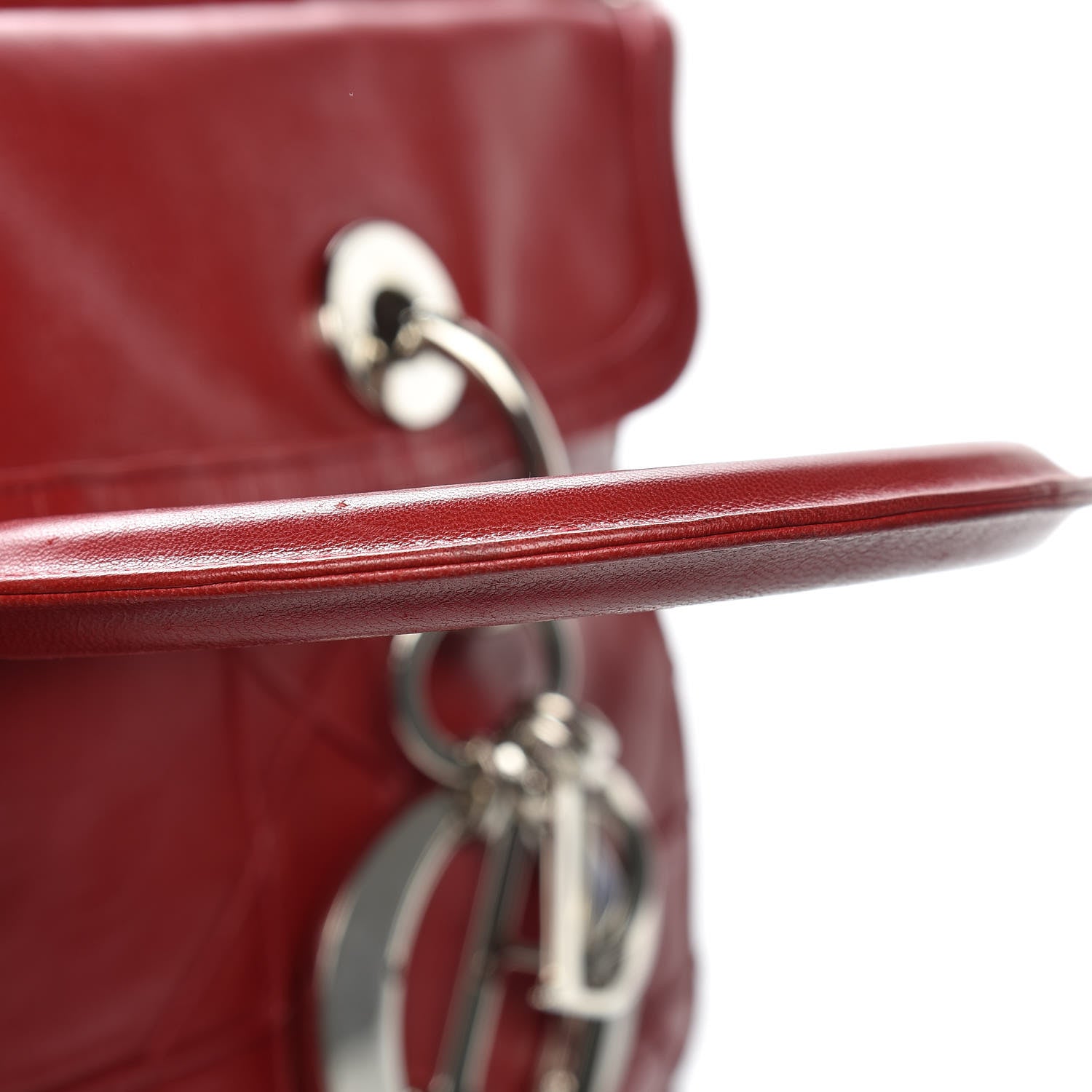 Christian Dior Lambskin Cannage Medium Granville Tote Red 13 of 19