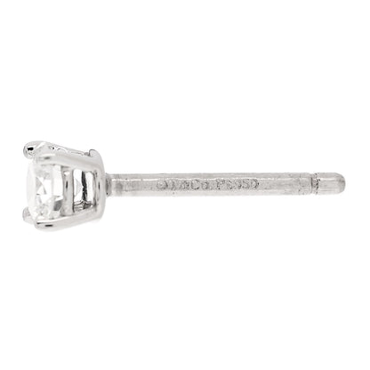 Tiffany Platinum Diamond .27ctw Solitaire Earrings 4 of 5
