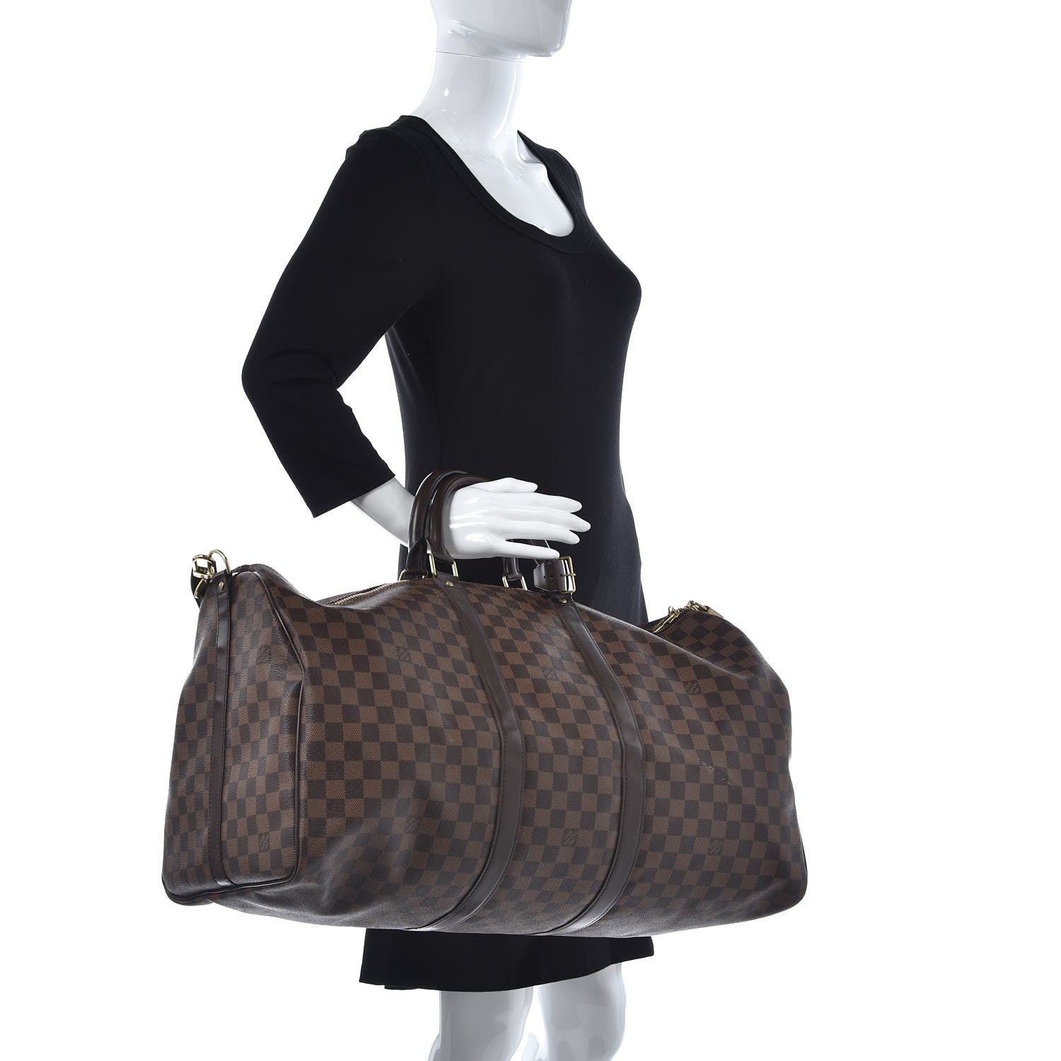 Louis Vuitton Damier Ebene Keepall Bandouliere 55 2 of 8