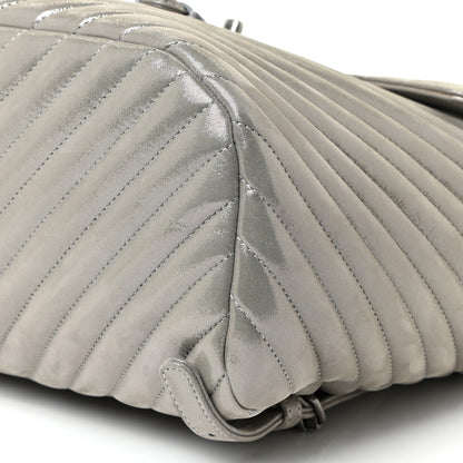 Chanel Iridescent Calfskin Chevron Quilted Small Urban Spirit Backpack Silver 10 of 13
