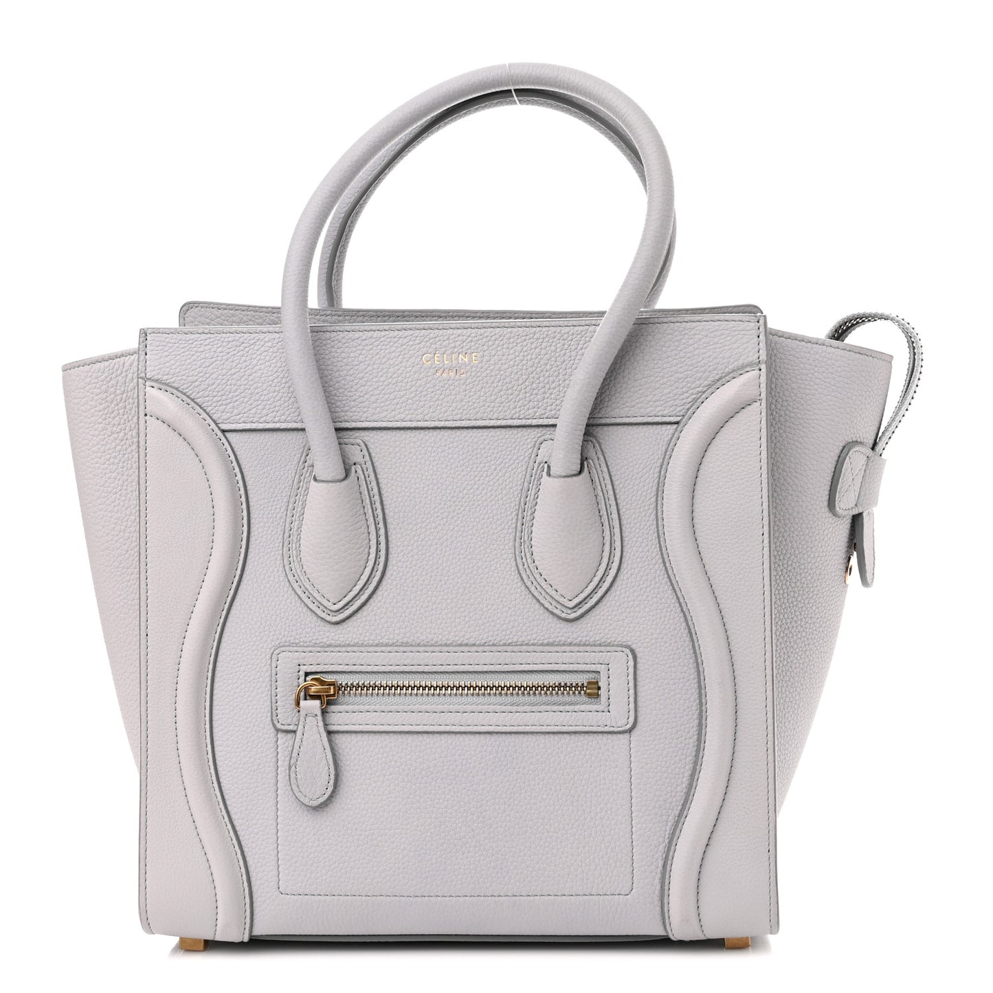 Drummed Calfskin Micro Luggage Light Grey