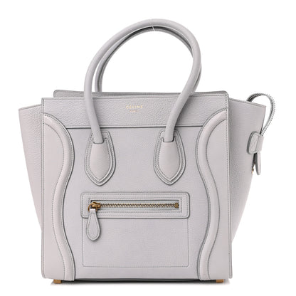 Celine Drummed Calfskin Micro Luggage Light Grey 1 of 10