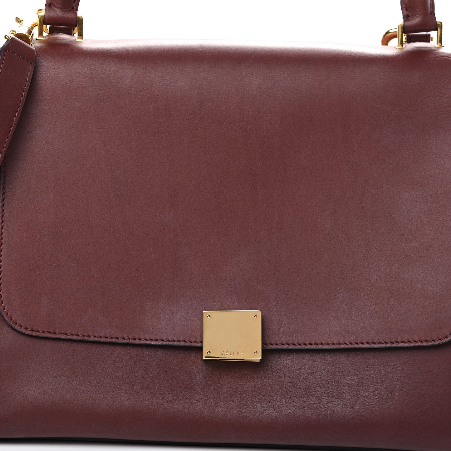 Smooth Calfskin Suede Medium Trapeze Burgundy