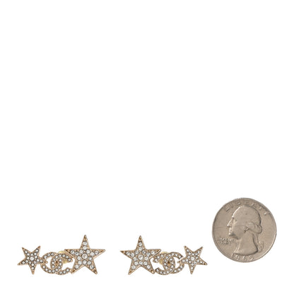 Chanel Crystal Star CC Earrings Gold 2 of 5