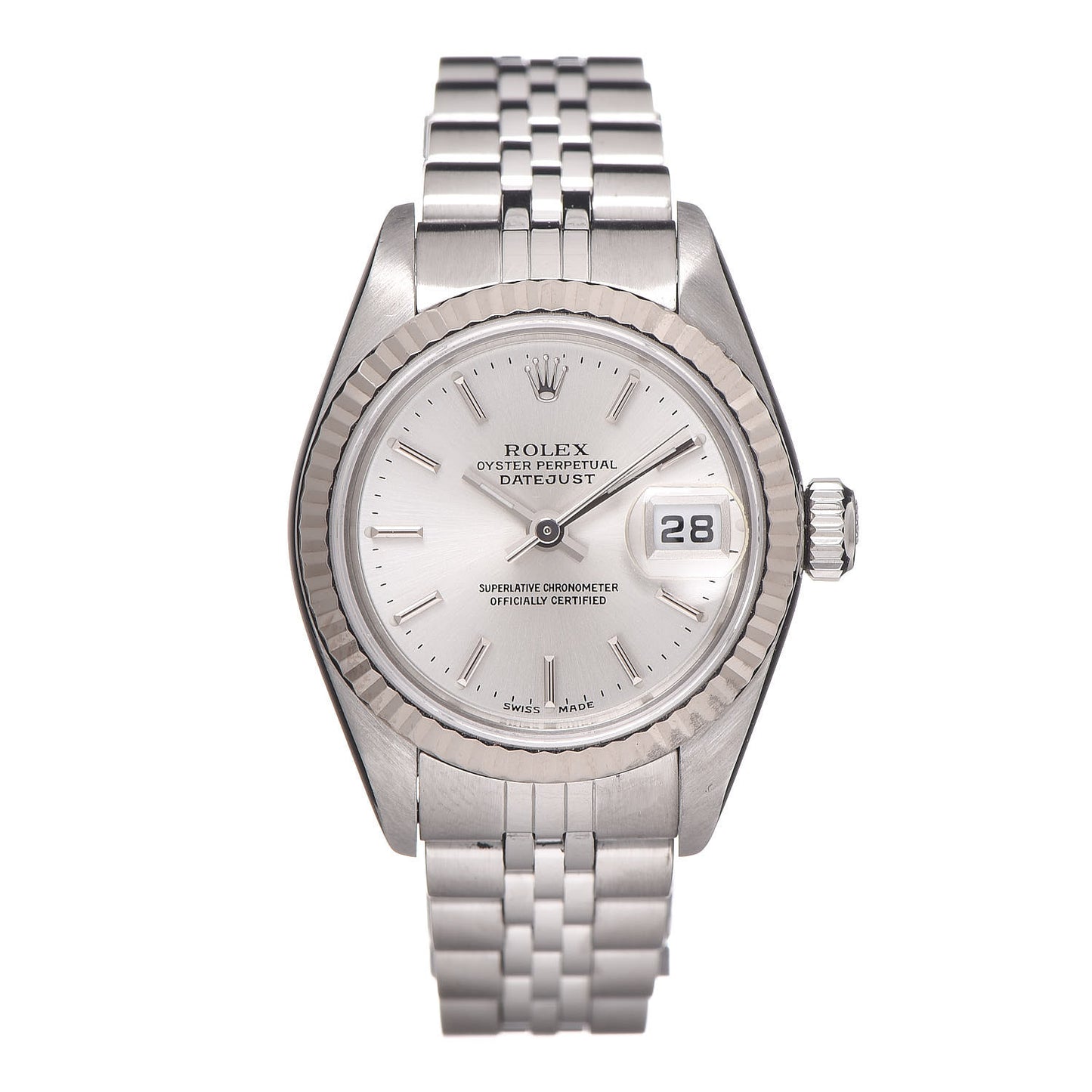 Stainless Steel 18K White Gold 26mm Oyster Perpetual Datejust Watch Silver 79174
