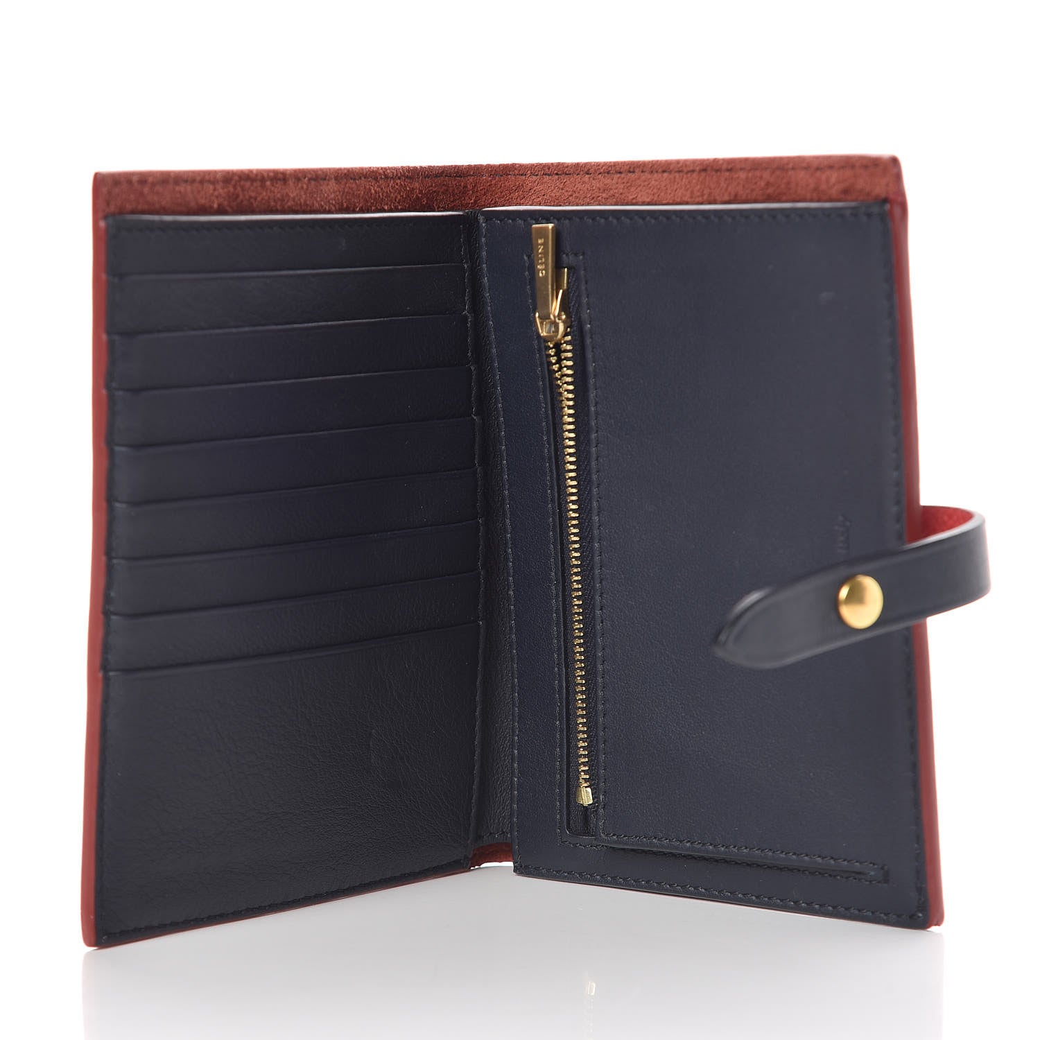 Celine Grained Calfskin Medium Multifunction Strap Wallet Coquelicot 5 of 10