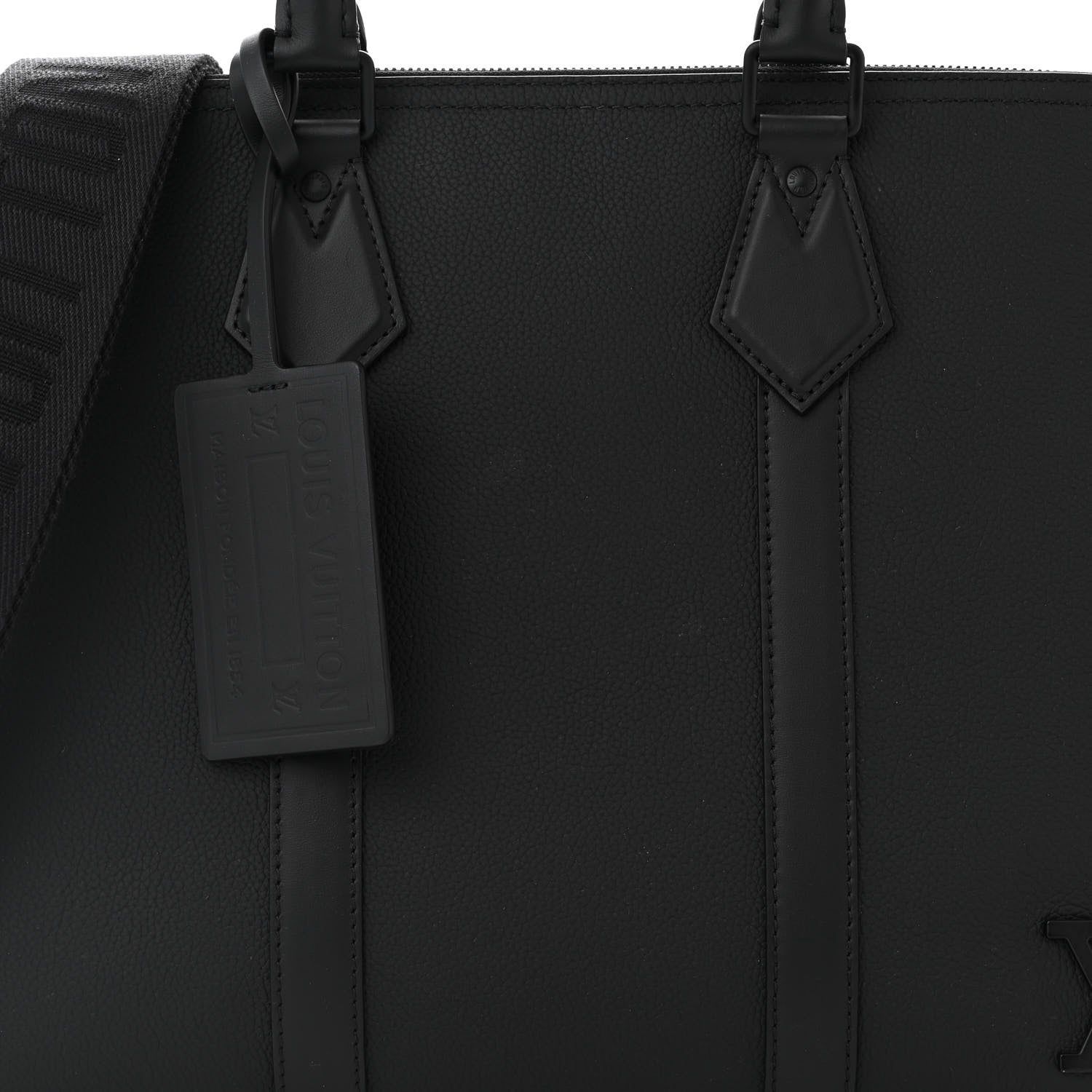 Louis Vuitton Calfskin Aerogram Takeoff Briefcase Black 7 of 10