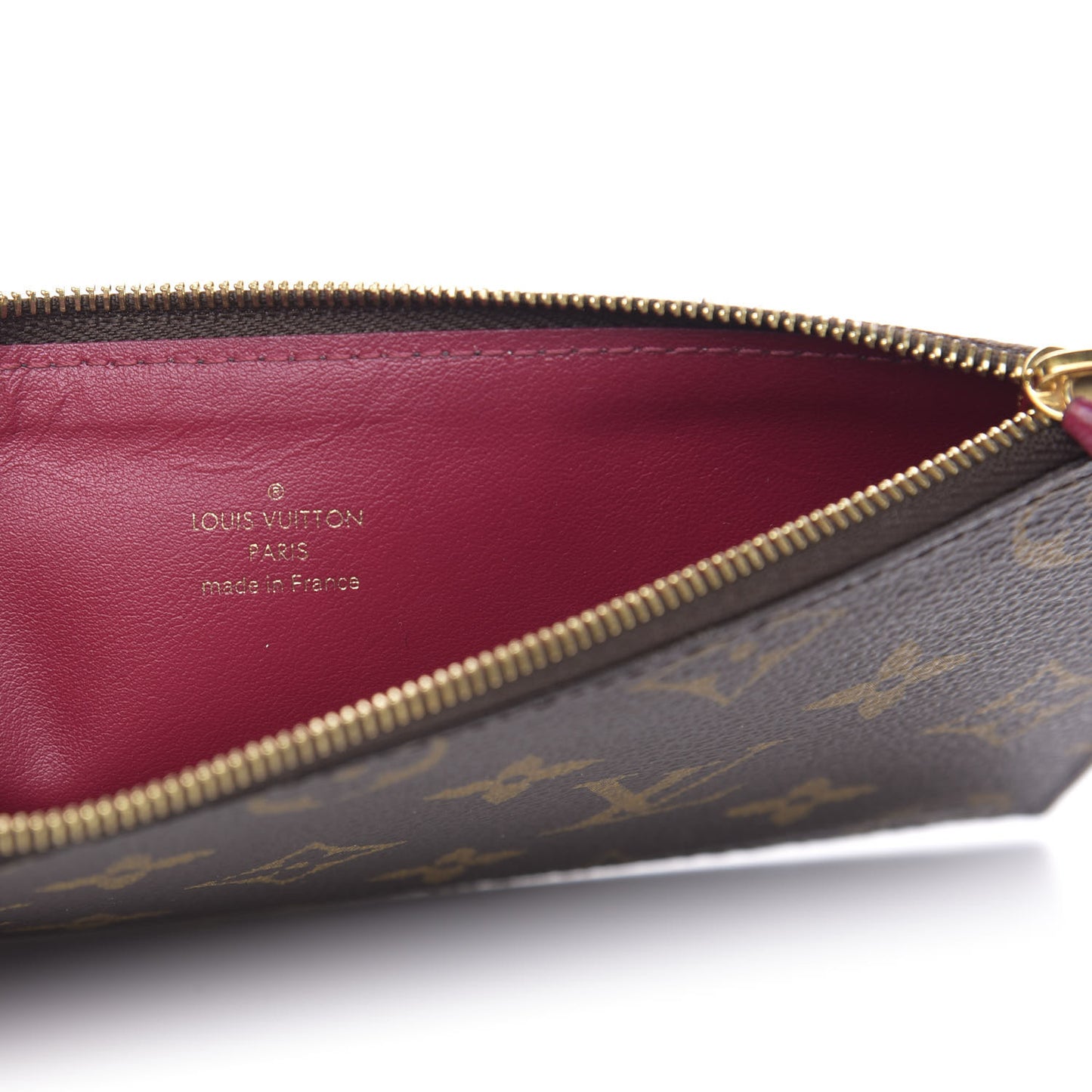 Monogram Felicie Chain Wallet Zippered Insert Fuchsia