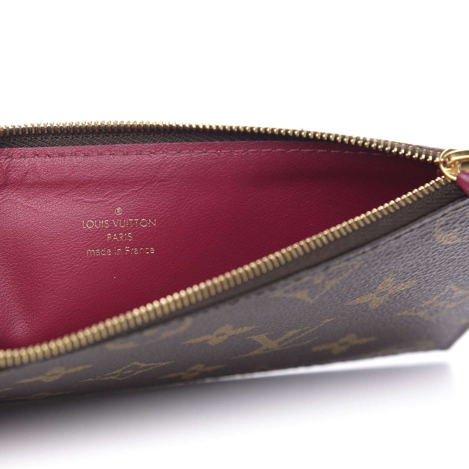 Louis Vuitton Monogram Felicie Chain Wallet Zippered Insert Fuchsia 6 of 7