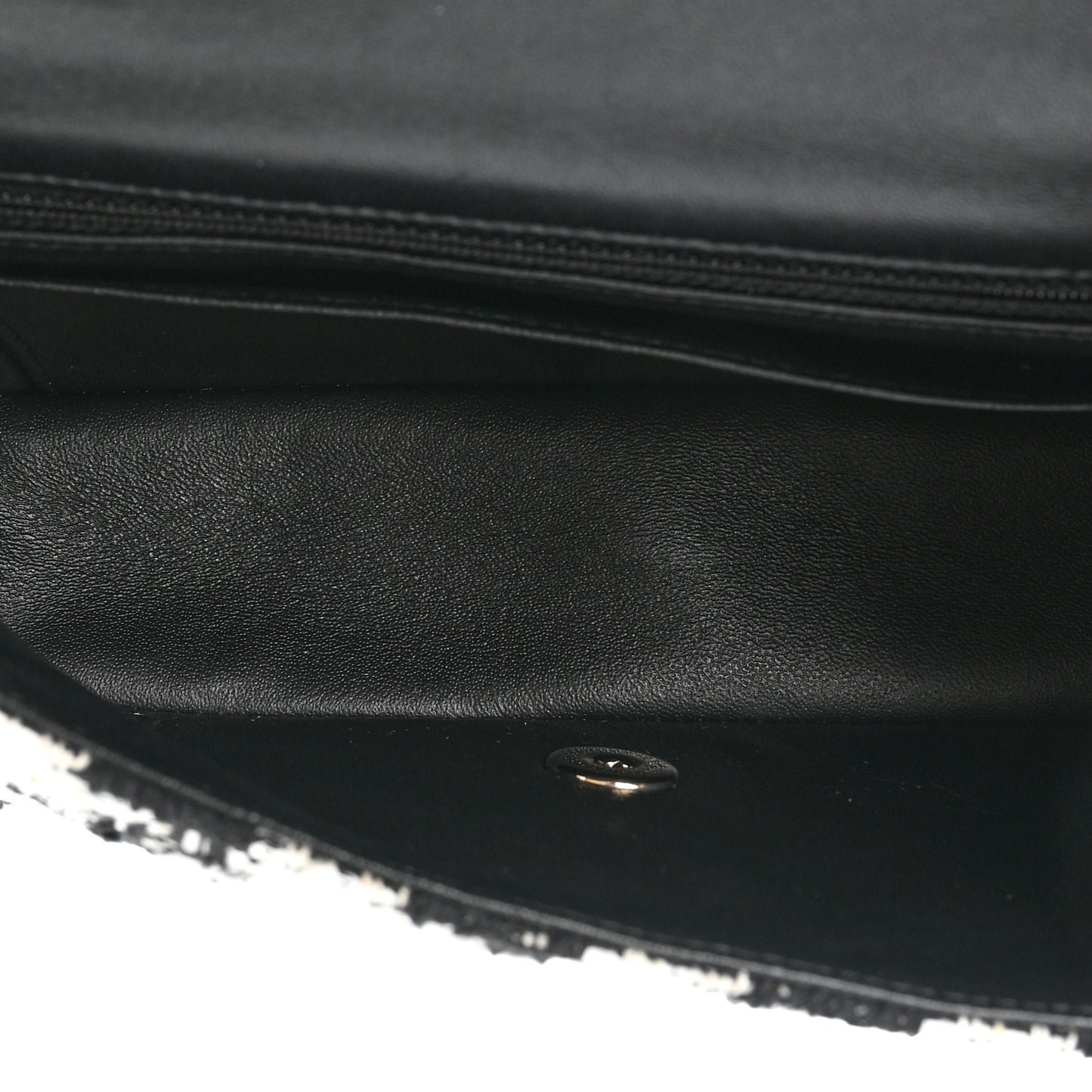 Tweed Quilted Mini Rectangular Flap Black Ecru White