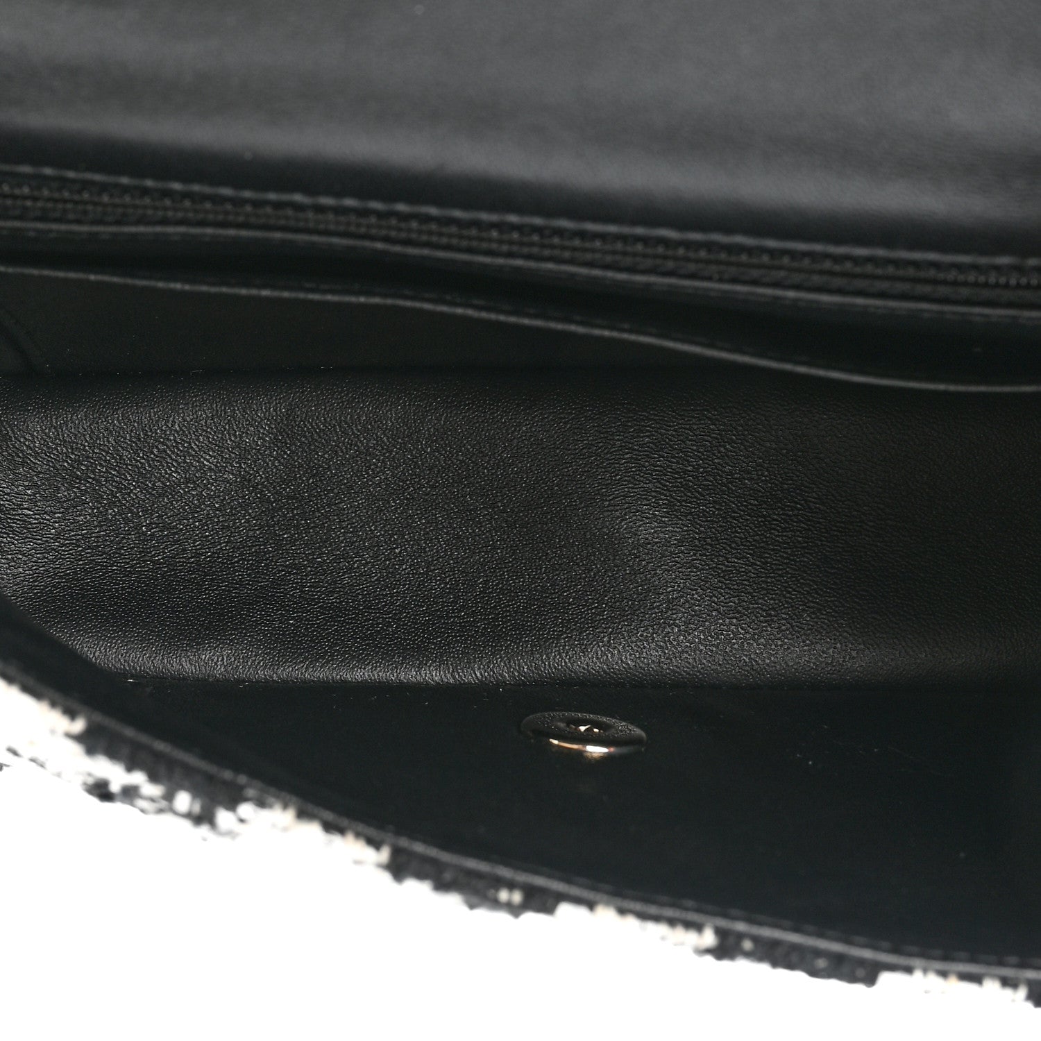 Chanel Tweed Quilted Mini Rectangular Flap Black Ecru White 5 of 10