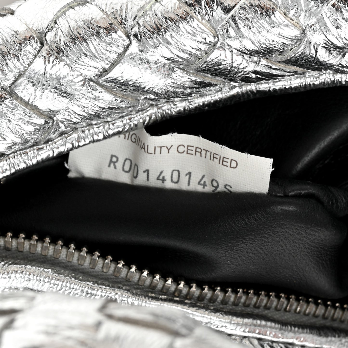 Metallic Nappa Intrecciato Mini Jodie Silver