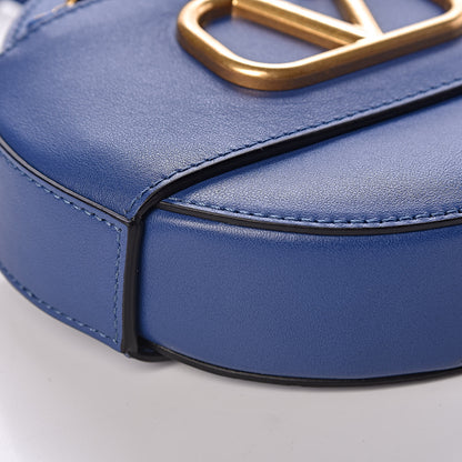 Valentino Garavani Calfskin VLogo Round Crossbody Bag Blue 8 of 10