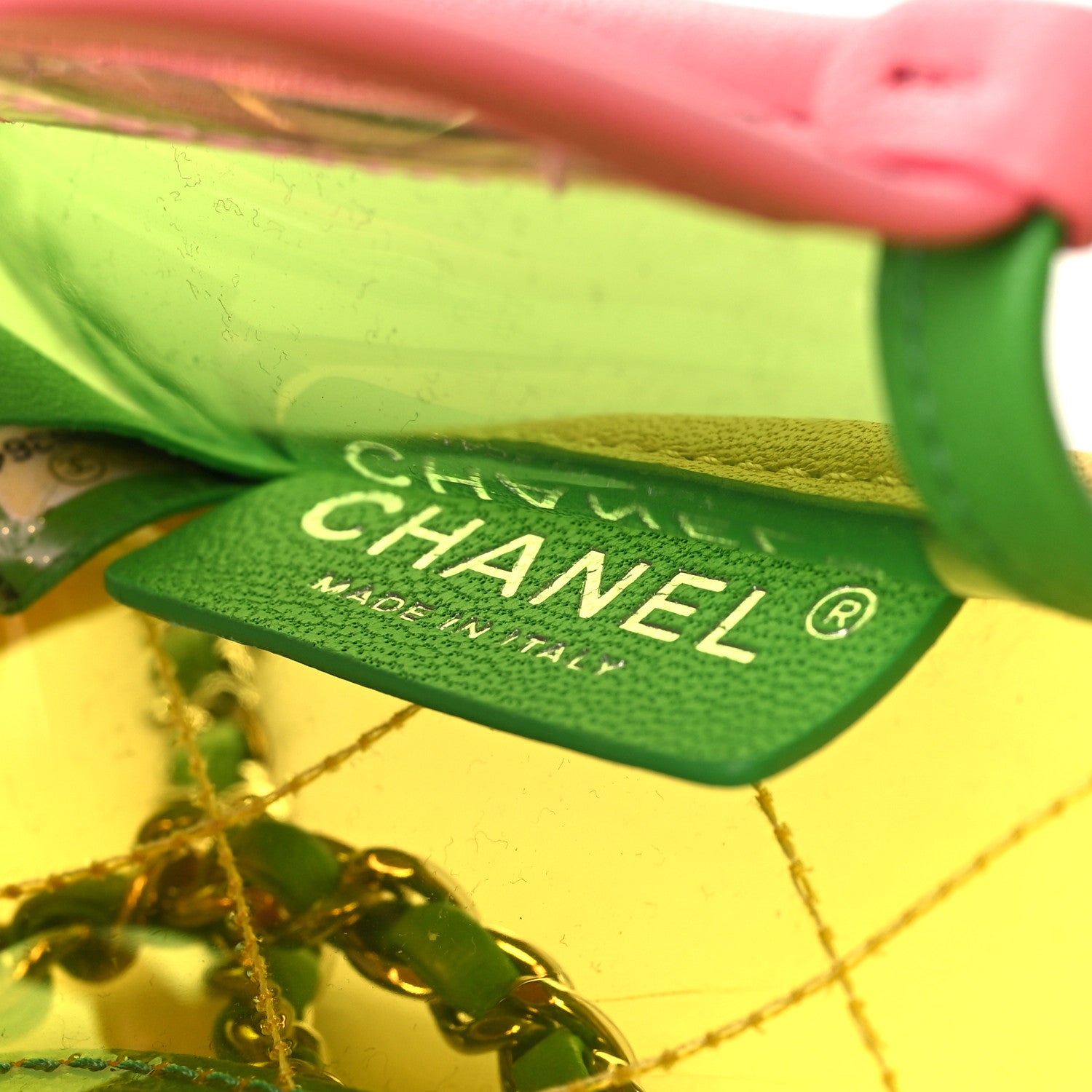 Chanel Lambskin PVC Quilted Mini Coco Splash Flap Yellow Green Pink 6 of 9