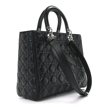 Christian Dior Lambskin Cannage Large Lady Dior Black 3 of 10
