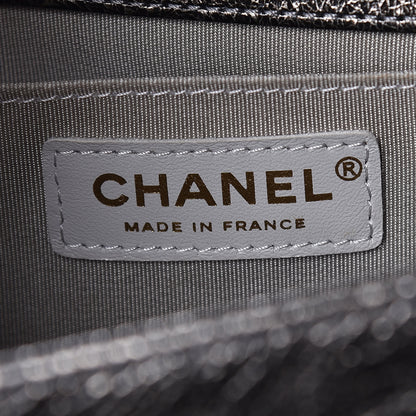 Chanel Cracked Metallic Calfskin Quilted Medium Boy Flap Dark Silver 8 of 10