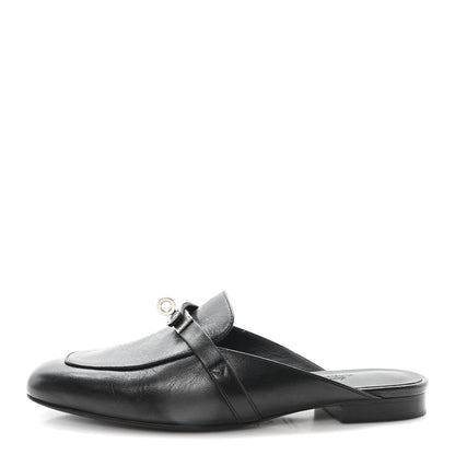 Hermes Goatskin Oz Mules 37 Black 1 of 9