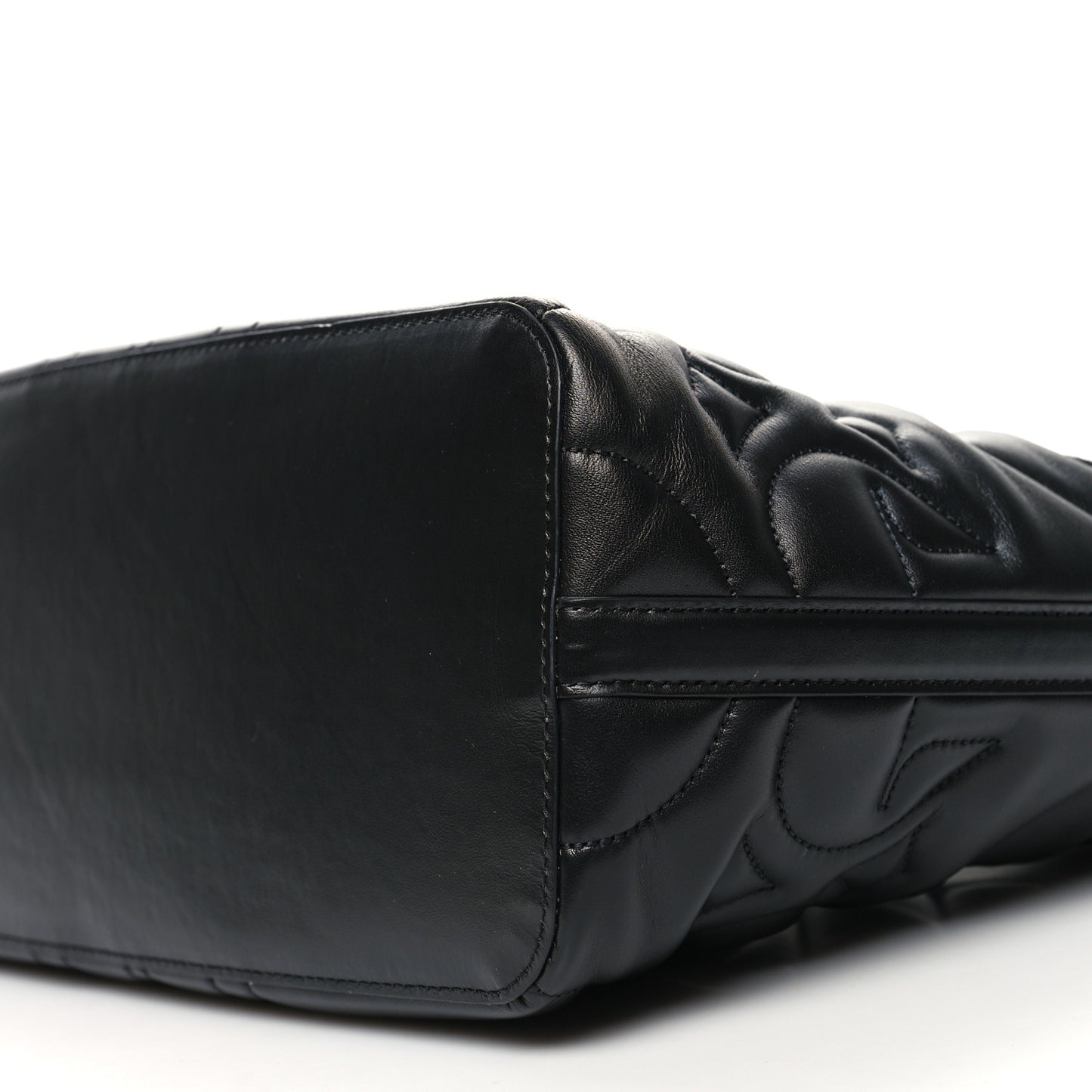 Calfskin Quilted Small The Bow Bag Black