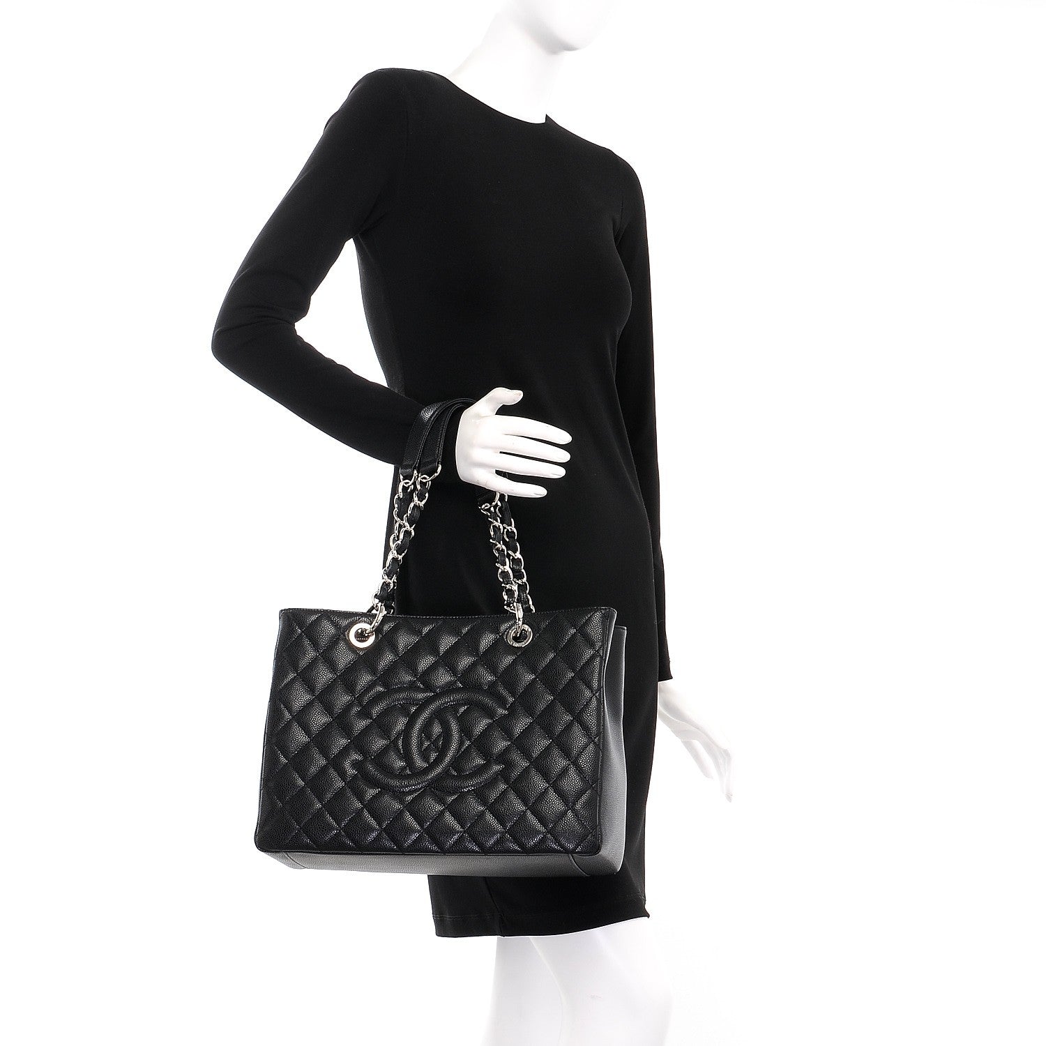Chanel Caviar Quilted Grand Shopping Tote GST Black 2 of 8
