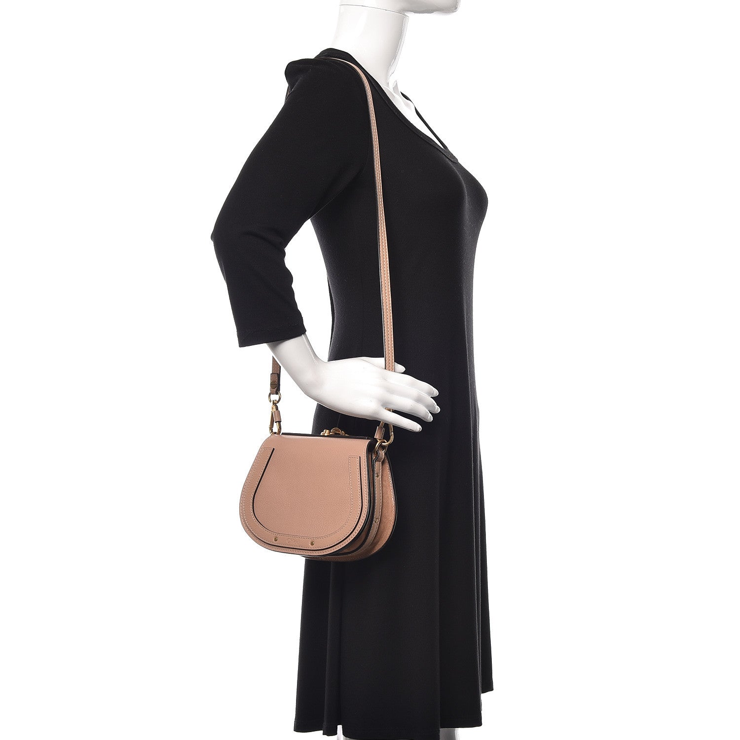 Chloe Calfskin Suede Small Nile Bracelet Bag Biscotti Beige 2 of 10