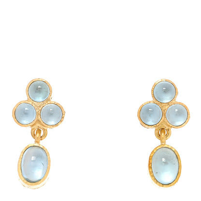 Elizabeth Locke 19K Yellow Gold Aquamarine Drop Earrings 1 of 4