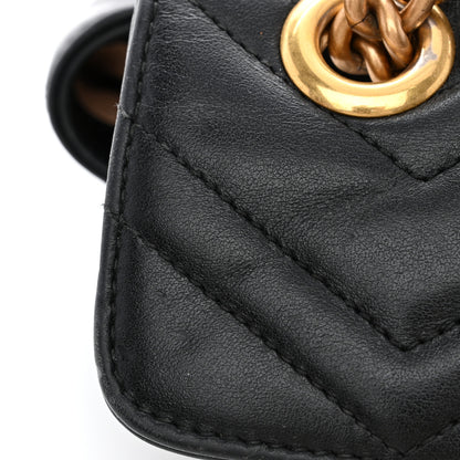 Gucci Calfskin Matelasse Mini GG Marmont Shoulder Bag Black 11 of 11