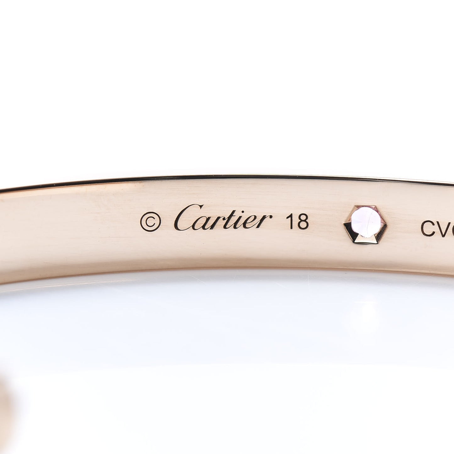 18K Pink Gold Pink Sapphire LOVE Cuff Bracelet 18