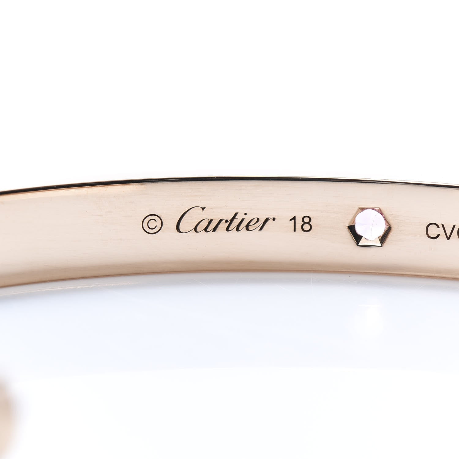 Cartier 18K Pink Gold Pink Sapphire LOVE Cuff Bracelet 18 4 of 6