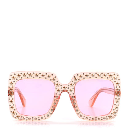 Gucci Crystal Square Frame Sunglasses GG0148S Pink 2 of 7