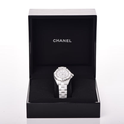 Chanel Stainless Steel Ceramic Diamond 33mm J12 Quartz Watch White 8 of 8