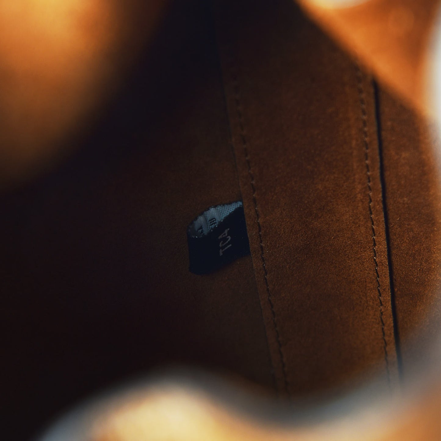 Small Classic Grain Calfskin Small Abbey Bucket Bag Oak