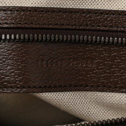 Gucci GG Supreme Monogram Textured Dollar Calfskin Web Medium Savoy Duffle Bag Beige Ebony New Acero 6 of 9