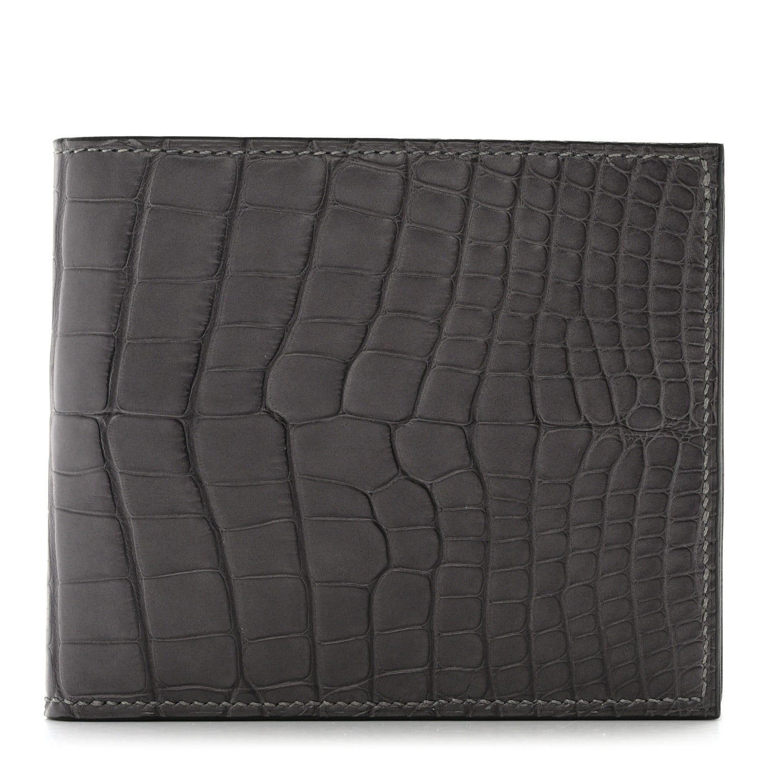 Hermes Matte Alligator MC2 Copernic Compact Wallet Graphite 1 of 7