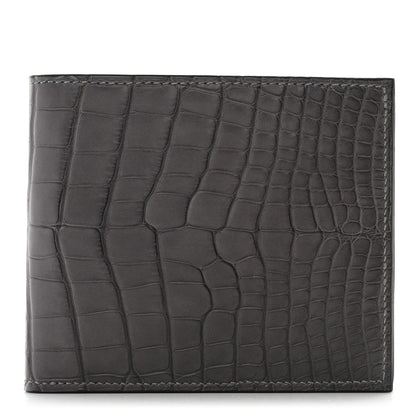 Hermes Matte Alligator MC2 Copernic Compact Wallet Graphite 1 of 7