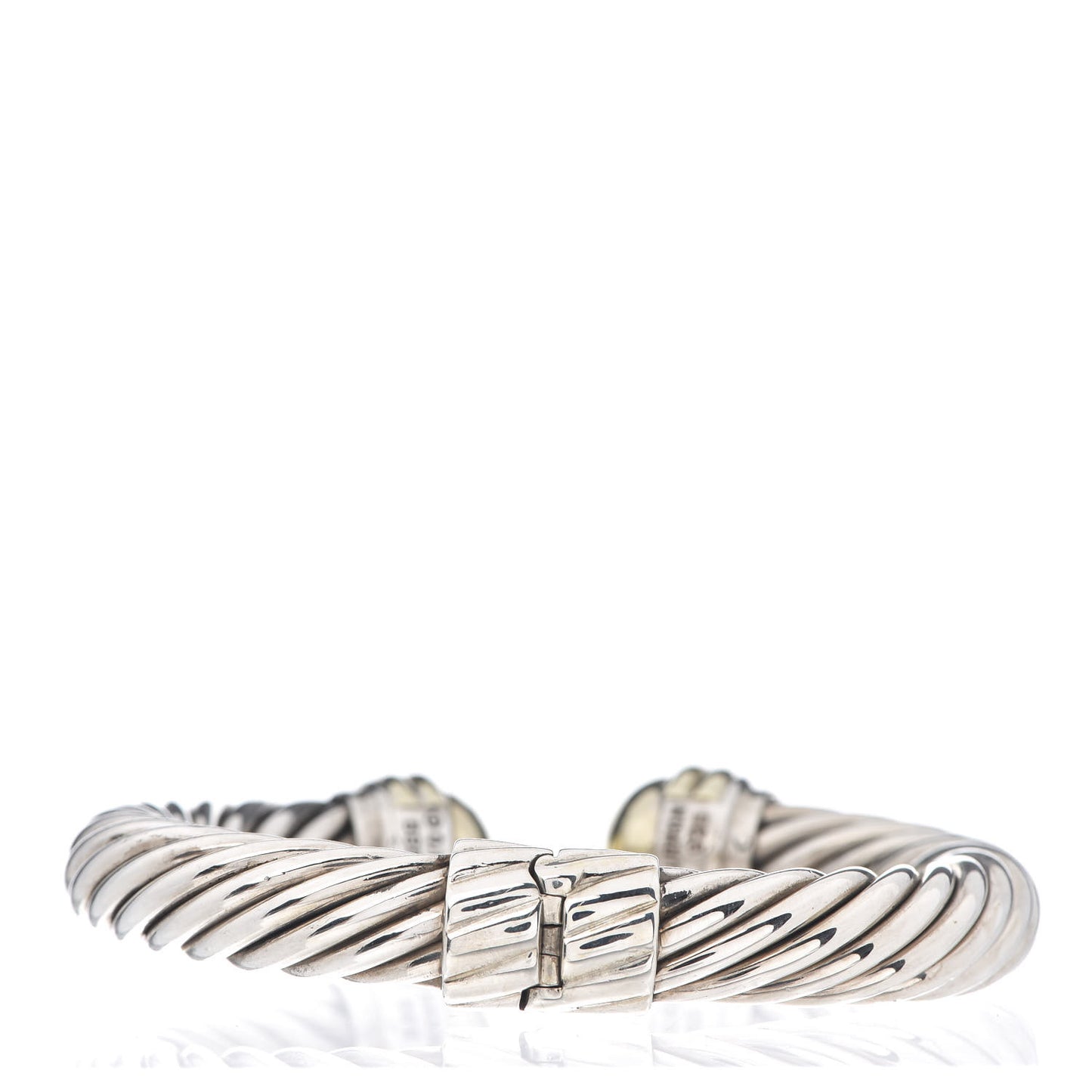 Sterling Silver 14K Yellow Gold 10mm Cable Classics Bracelet