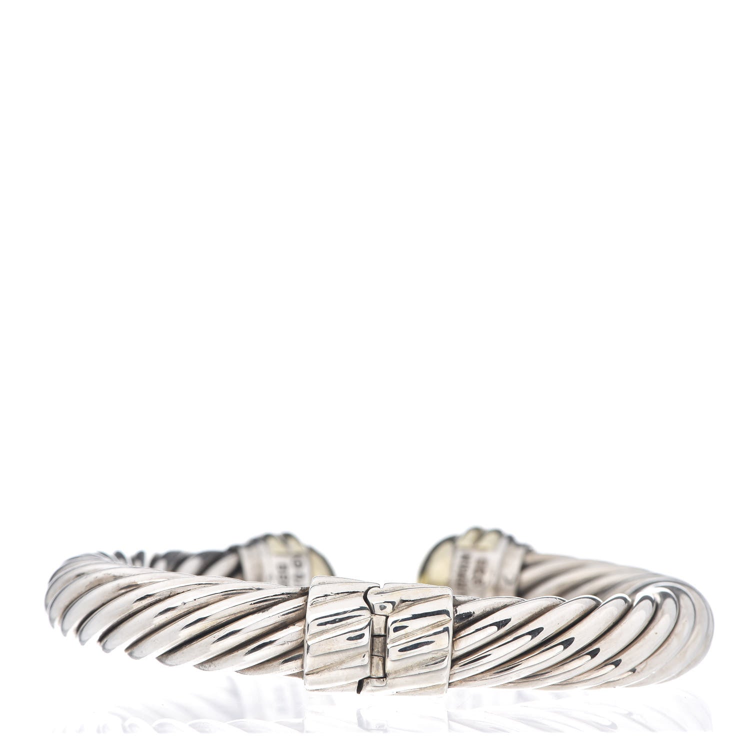 David Yurman Sterling Silver 14K Yellow Gold 10mm Cable Classics Bracelet 3 of 5