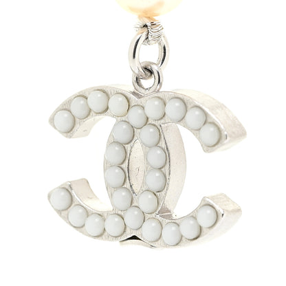 Chanel Pearl CC Long Necklace Silver 4 of 6