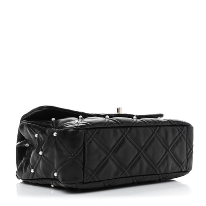 Chanel Lambskin Quilted Pearl Studded Flap Black 3 of 4