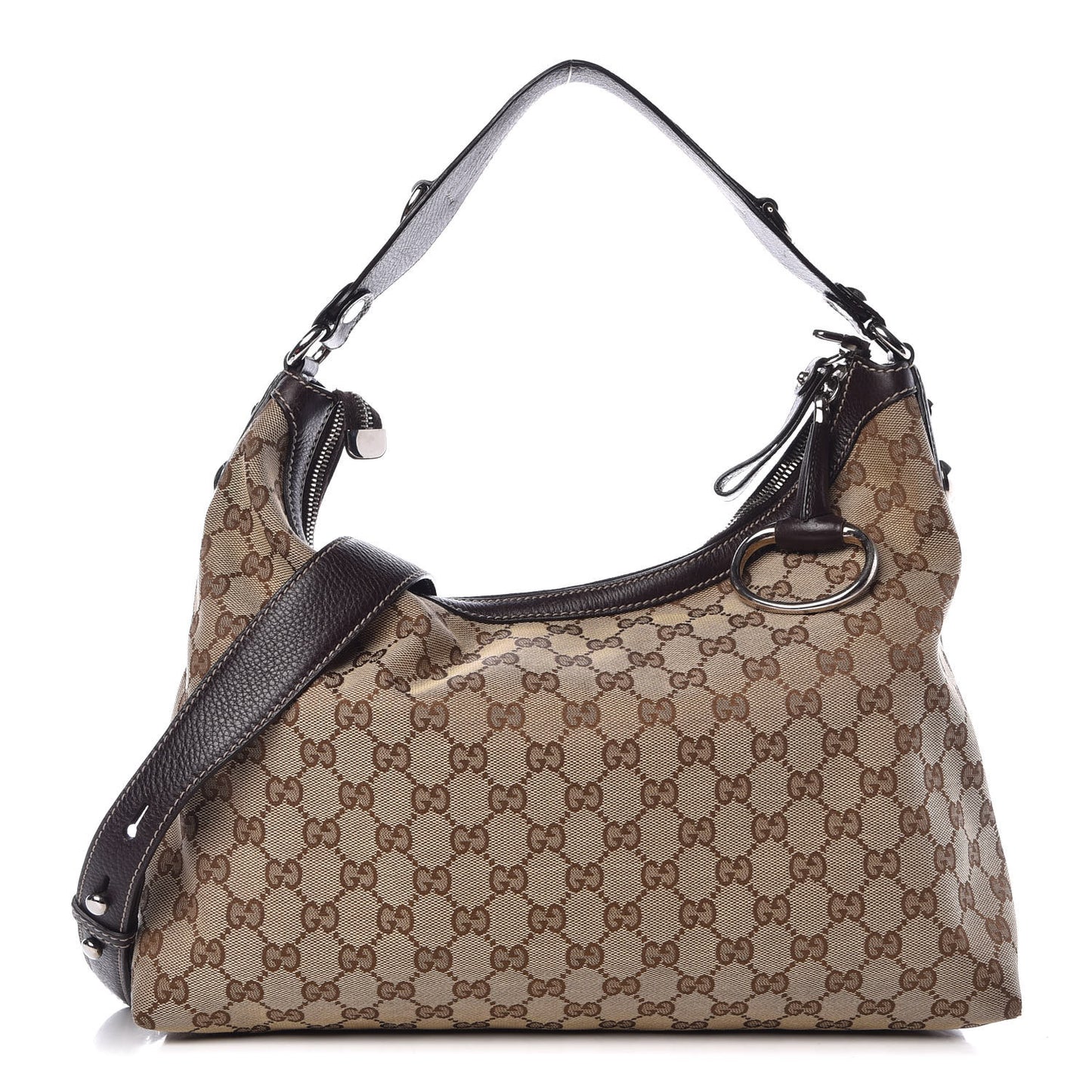 Monogram Medium Icon Bit Hobo Dark Brown