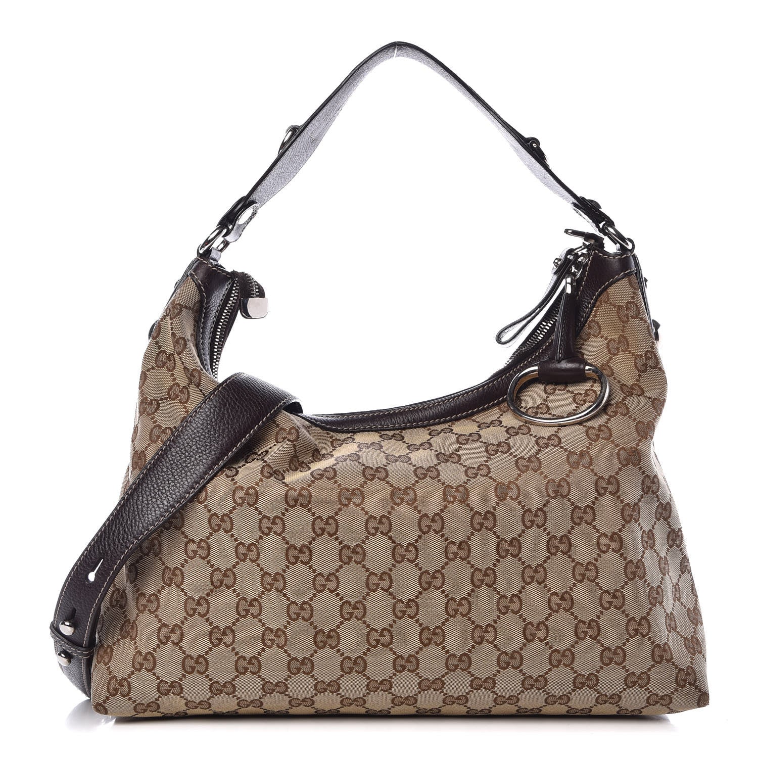Gucci Monogram Medium Icon Bit Hobo Dark Brown 1 of 11
