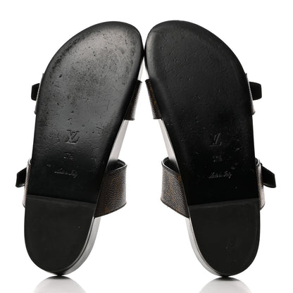 Louis Vuitton Monogram Bom Dia Mule Sandals 37.5 Black 5 of 9