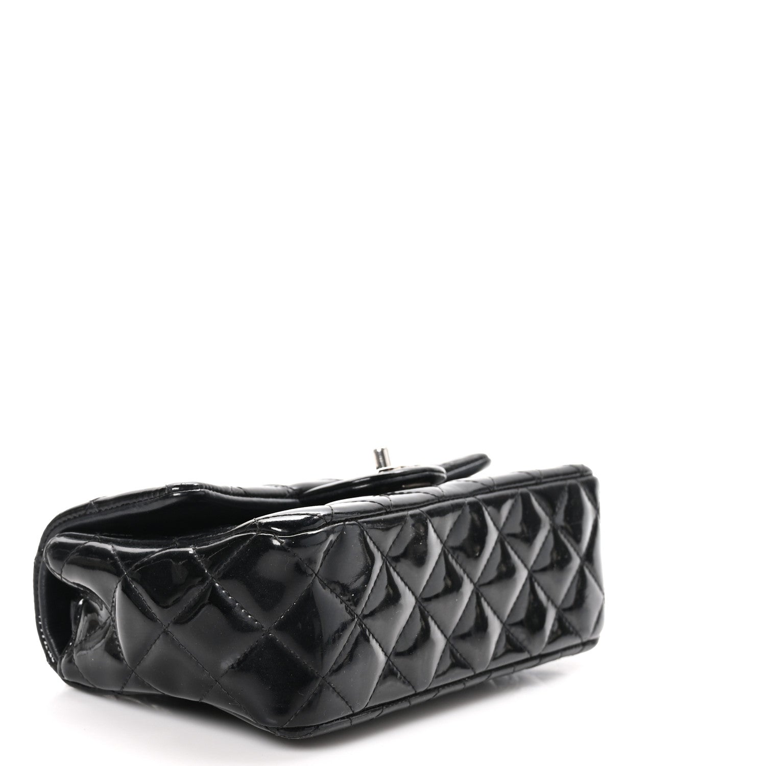 Chanel Patent Calfskin Quilted Mini Rectangular Flap Black 3 of 9