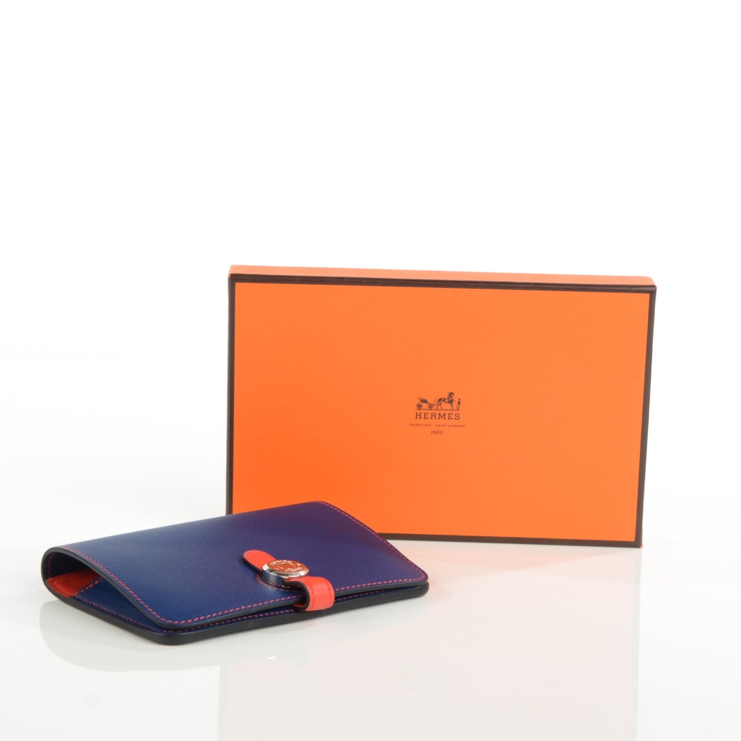 Evercolor Bi Color Compact Dogon Wallet Bleu Saphir Capucine